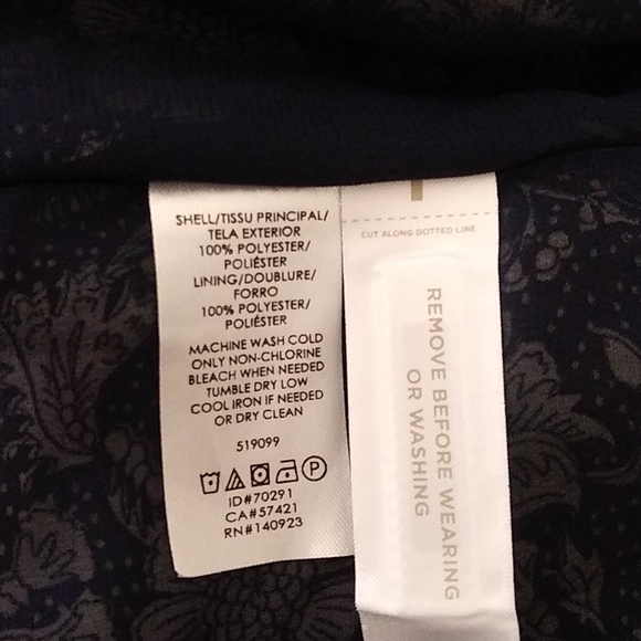 Loft Navy Floral Tie Waist Dress - Picture 5 of 8